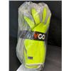 Image 2 : 15 Pairs of Vgo PU Coated Gardening/Work Gloves - Size M - Fluorescent Yellow - New