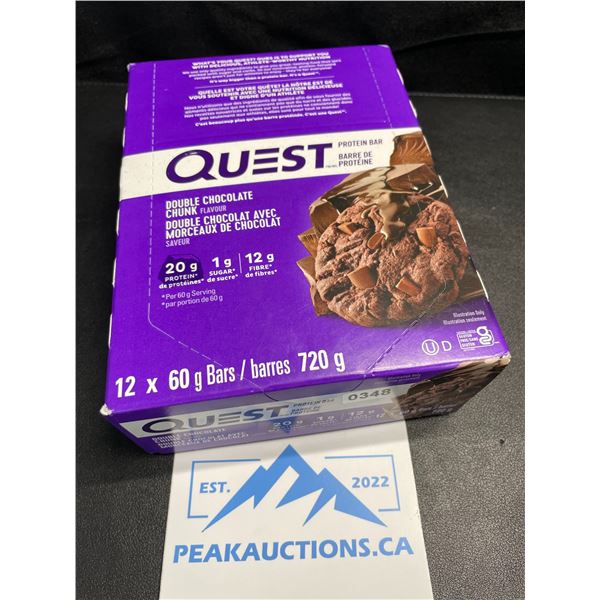 1 Box of Quest Protein Bars - Double Chocolate Chunk - 12 x 60g Bars - New Sealed