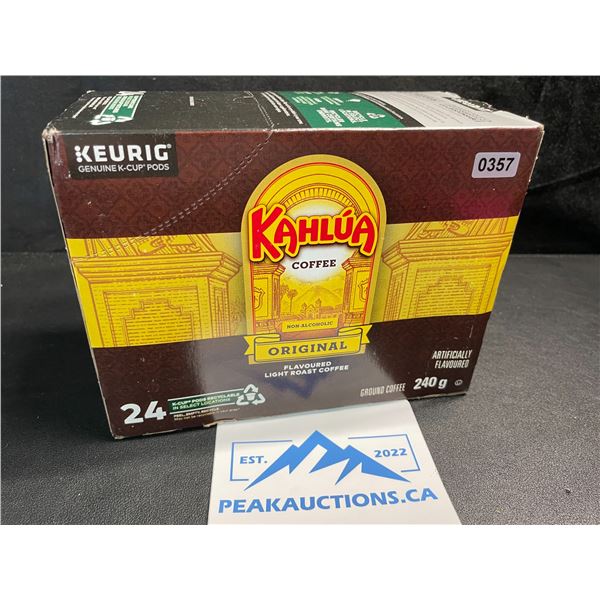 1 Box of Kahlua Coffee Original Light Roast Keurig K-Cup Pods - 24 Count - 240G (BB: 2025/AU/14)