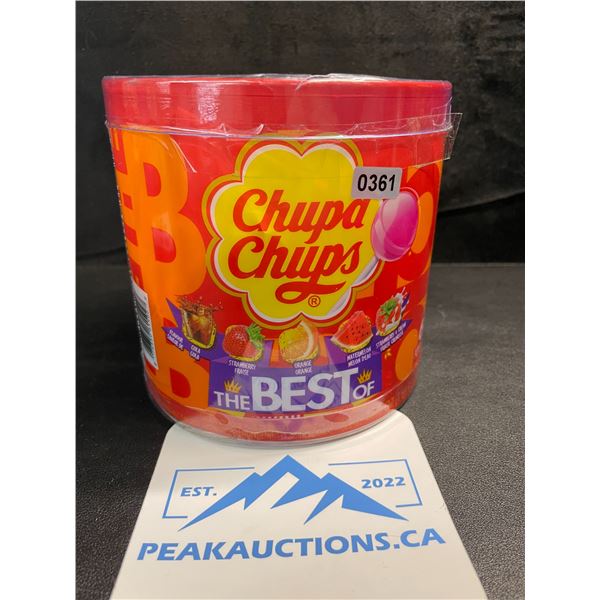 1 Tub of Chupa Chups Lollipops - "The Best Of" Variety - 60 Pops - New Sealed
