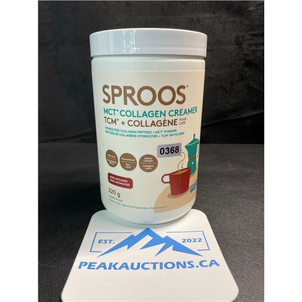 1 Tub of Sproos MCT Collagen Creamer - 220G Powder For Coffee/Tea/Smoothies - New