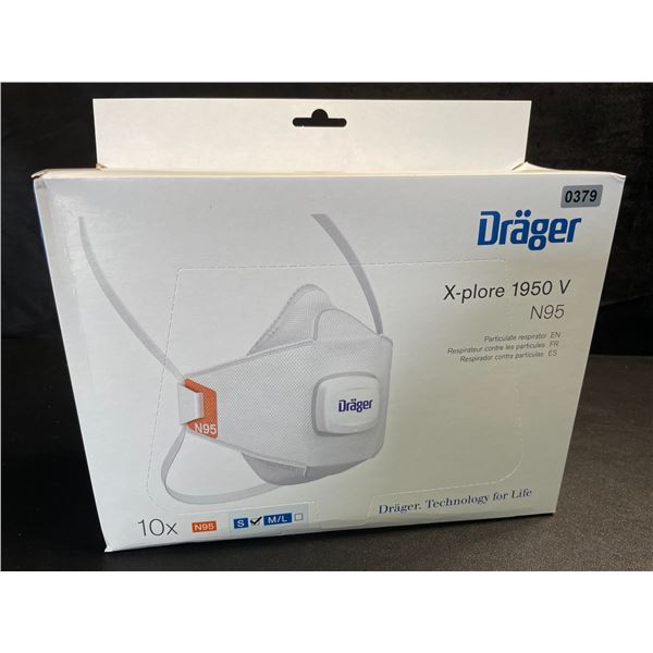 Box of 10 Drager X-plore 1950 N95 Respirator Masks - Size S - New
