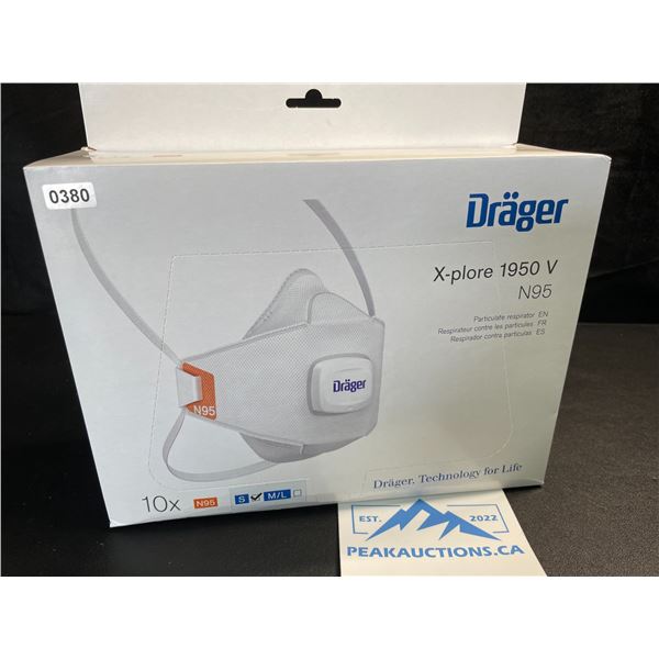 Box of 10 Drager X-plore 1950 N95 Respirator Masks - Size S - New