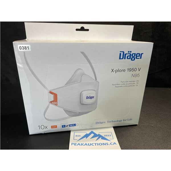 Box of 10 Drager X-plore 1950 N95 Respirator Masks - Size S - New