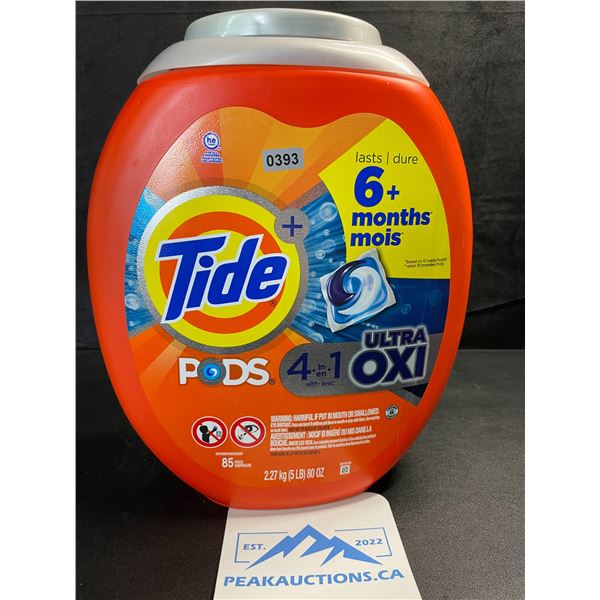 Tide Pods 4in1 with Ultra Oxi Liquid Laundry Detergent Pods - 85 Count (5LB Tub) - New