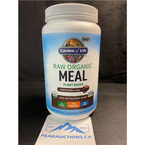 1 Tub of Garden of Life Raw Organic Plant-Based Meal Replacement Shake - Chocolate Flavor - 2lb