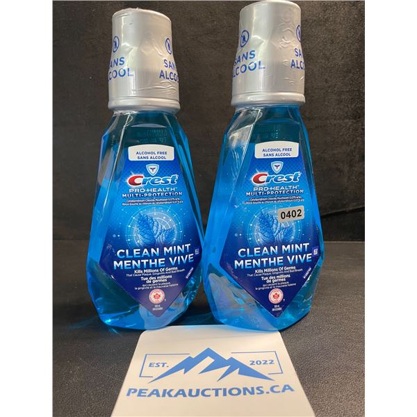 2 Crest Pro Health Multi-Protection Clean Mint Mouthwash - 500ml - New Sealed