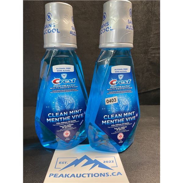 2 Crest Pro Health Multi-Protection Clean Mint Mouthwash - 500ml - New Sealed