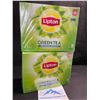 Image 1 : 2 Boxes of Lipton Green Tea Decaffeinated Tea Bags - 72 Tea Bags Per Box - BB: 25 JN 05 - New Sealed