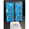 Image 1 : 2 Pairs of Equinox Professional Series Razor Edge Hair Cutting Scissors - 6.5" Length - New Sealed