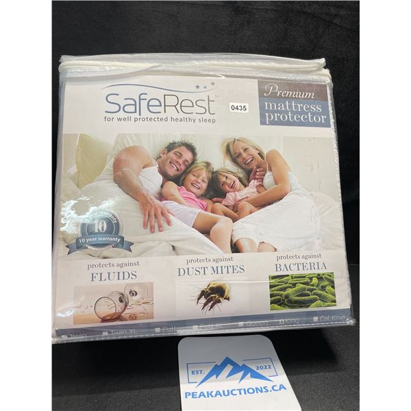 1 SafeRest Premium Mattress Protector - King Size - Protects Against Fluids/Bacteria - New