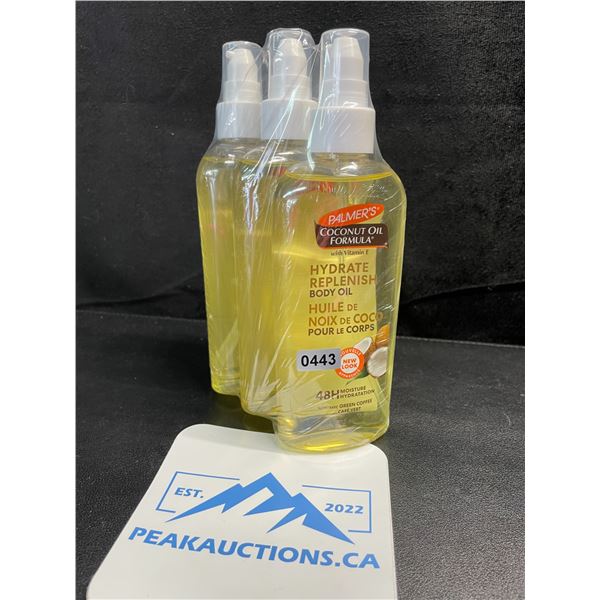 3 Palmer's Coconut Oil with Vitamin E Formula Hydrate Replenish Body Oils - 150ml - New Sealed