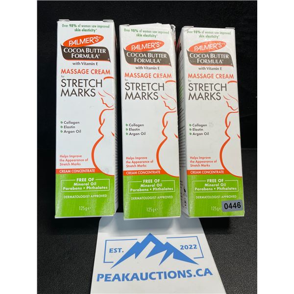 3 Palmer's Cocoa Butter Formula Massage Cream for Stretch Marks - 125G - New