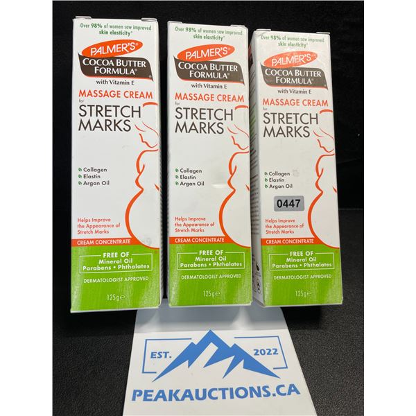 3 Palmer's Cocoa Butter Formula Massage Cream for Stretch Marks - 125G - New