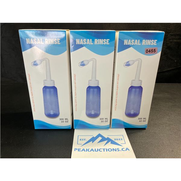 3 Nasal Rinse/Nasal Irrigation Bottles for Clearing Sinuses - New