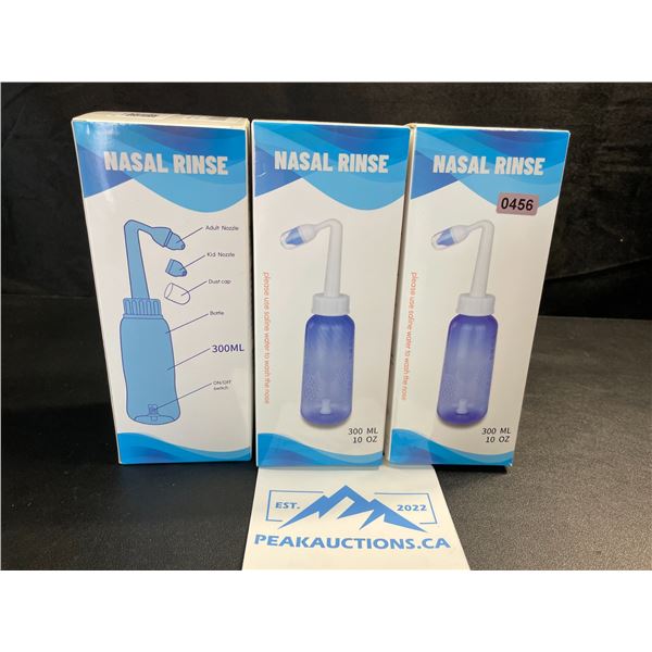 3 Nasal Rinse/Nasal Irrigation Bottles for Clearing Sinuses - New