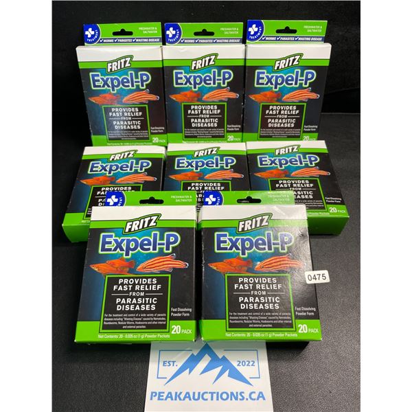 8 Fritz Aquatics Expel-P Parasitic Disease Treatment For Freshwater & Saltwater - 20 Packs Each; New