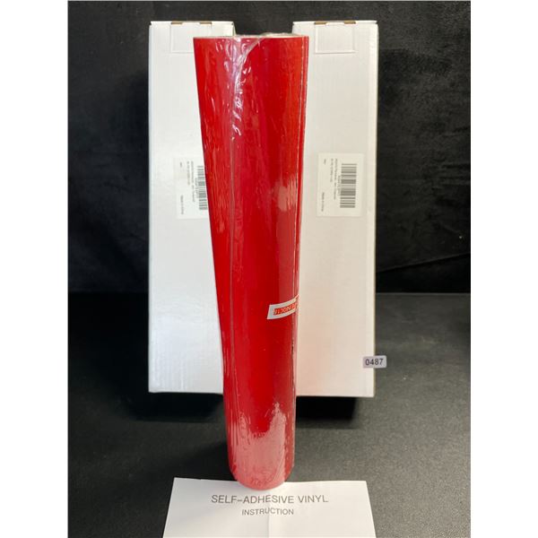 2 Large Rolls of Red Permanent Adhesive Vinyl - 12" x 10FT Rolls - For DIY Crafts/Decor - New