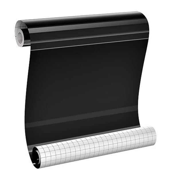 2 Large Rolls of Black Adhesive Permanent Vinyl - 12" x 10FT Rolls - For DIY Crafts/Decor - New