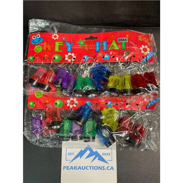 2 Packs of Flashlight Keychains - 12 Per Pack/24 Total - New