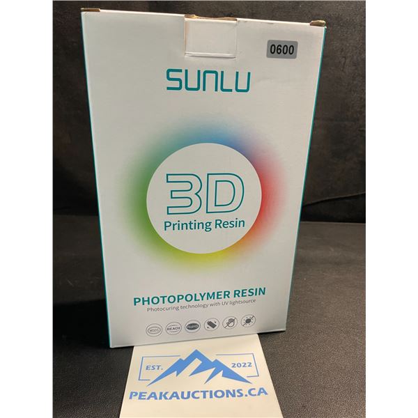 1 Box of Sunlu 3D Printing Resin - Photopolymer Resin - Solid Grey - 1KG - New