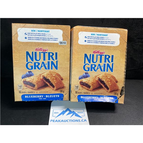 2 Boxes of Kelloggs NutriGrain Blueberry Bars - 16 Bars Each - New (BB: 2025/May/20)