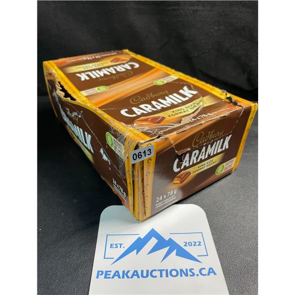 Box of Caramilk Chocolate Bars - 24 Bars x 78G King Size Bars - New (Box is Ripped - See Photos)