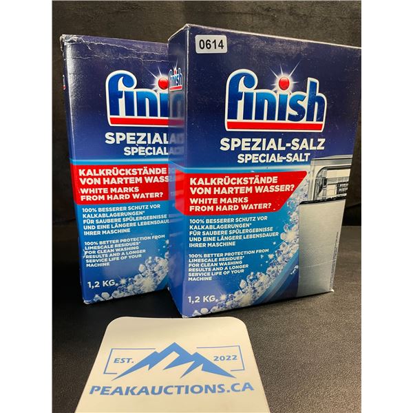 2 Boxes of Finish Special Dishwasher Salt; Protect Against Limescale and Water Stains - 1.2KG - New