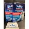 Image 1 : 2 Boxes of Finish Special Dishwasher Salt; Protect Against Limescale and Water Stains - 1.2KG - New