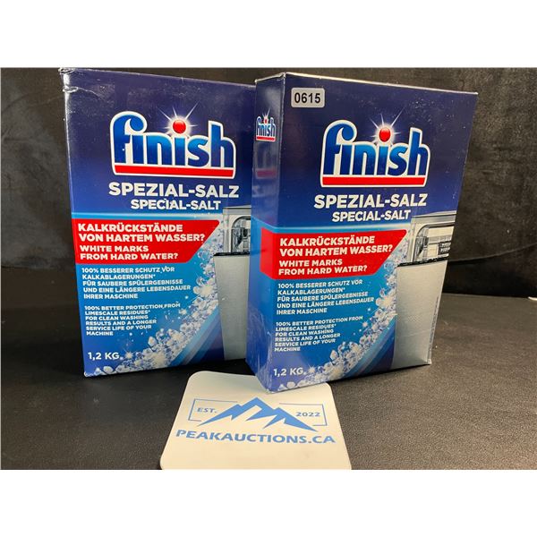 2 Boxes of Finish Special Dishwasher Salt; Protect Against Limescale and Water Stains - 1.2KG - New
