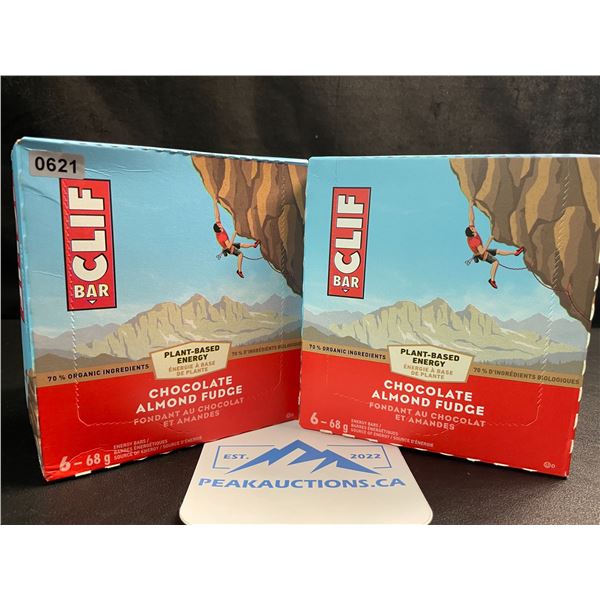 2 Boxes of CLIF Chocolate Almond Fudge Energy Bars (6 x 68G Bars Per Box/12 Bars Total) - New