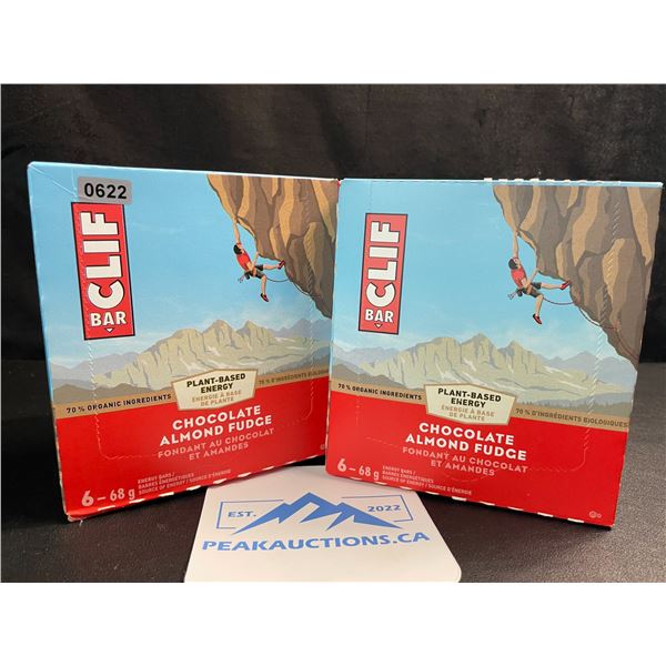 2 Boxes of CLIF Chocolate Almond Fudge Energy Bars (6 x 68G Bars Per Box/12 Bars Total) - New