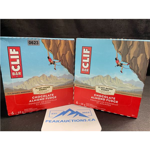 2 Boxes of CLIF Chocolate Almond Fudge Energy Bars (6 x 68G Bars Per Box/12 Bars Total) - New