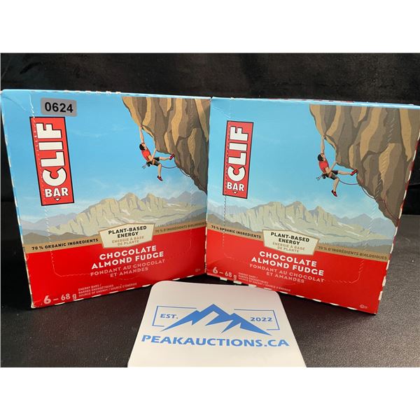 2 Boxes of CLIF Chocolate Almond Fudge Energy Bars (6 x 68G Bars Per Box/12 Bars Total) - New