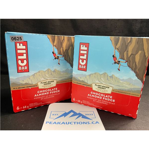 2 Boxes of CLIF Chocolate Almond Fudge Energy Bars (6 x 68G Bars Per Box/12 Bars Total) - New