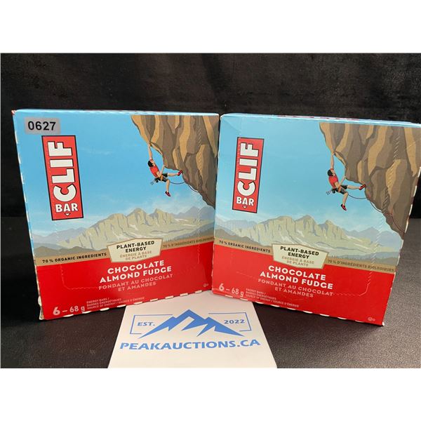 2 Boxes of CLIF Chocolate Almond Fudge Energy Bars (6 x 68G Bars Per Box/12 Bars Total) - New