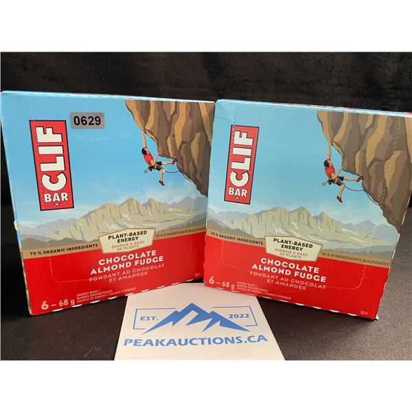 2 Boxes of CLIF Chocolate Almond Fudge Energy Bars (6 x 68G Bars Per Box/12 Bars Total) - New