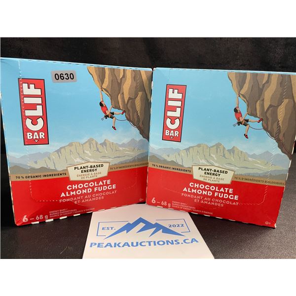 2 Boxes of CLIF Chocolate Almond Fudge Energy Bars (6 x 68G Bars Per Box/12 Bars Total) - New