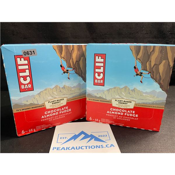2 Boxes of CLIF Chocolate Almond Fudge Energy Bars (6 x 68G Bars Per Box/12 Bars Total) - New