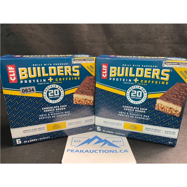 2 Boxes of CLIF Builders Protein Bars - Chocolate Chip Cookie Dough (6 x 68G Bars Each) - New
