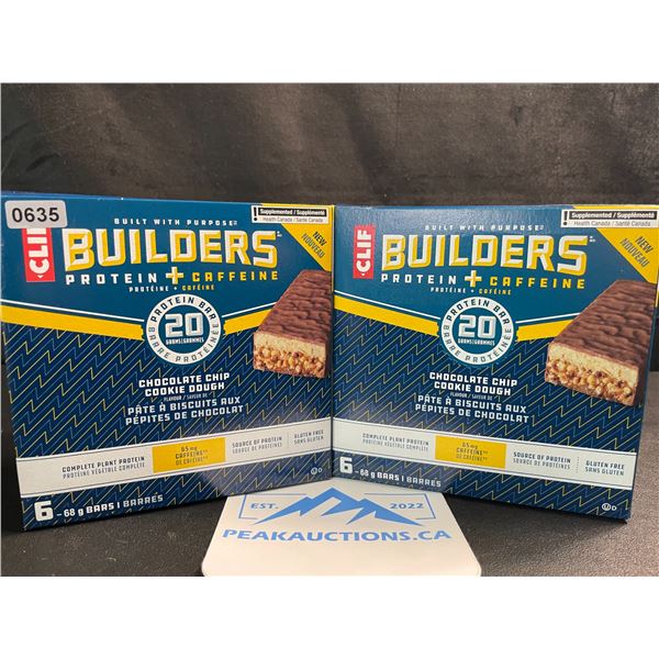 2 Boxes of CLIF Builders Protein Bars - Chocolate Chip Cookie Dough (6 x 68G Bars Each) - New