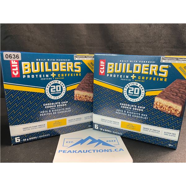 2 Boxes of CLIF Builders Protein Bars - Chocolate Chip Cookie Dough (6 x 68G Bars Each) - New