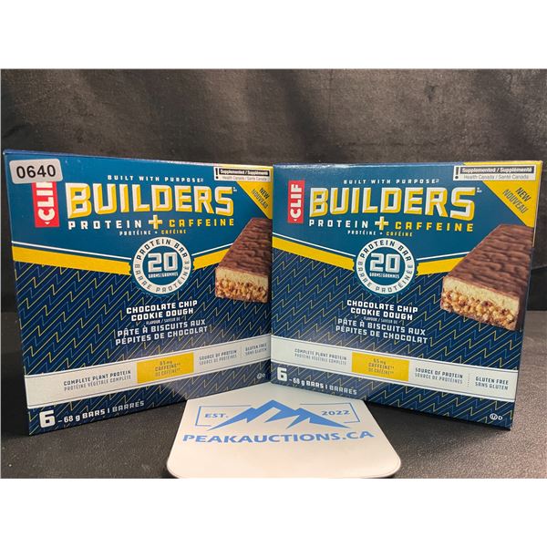 2 Boxes of CLIF Builders Protein Bars - Chocolate Chip Cookie Dough (6 x 68G Bars Each) - New