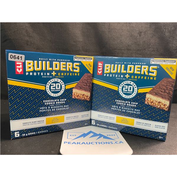 2 Boxes of CLIF Builders Protein Bars - Chocolate Chip Cookie Dough (6 x 68G Bars Each) - New