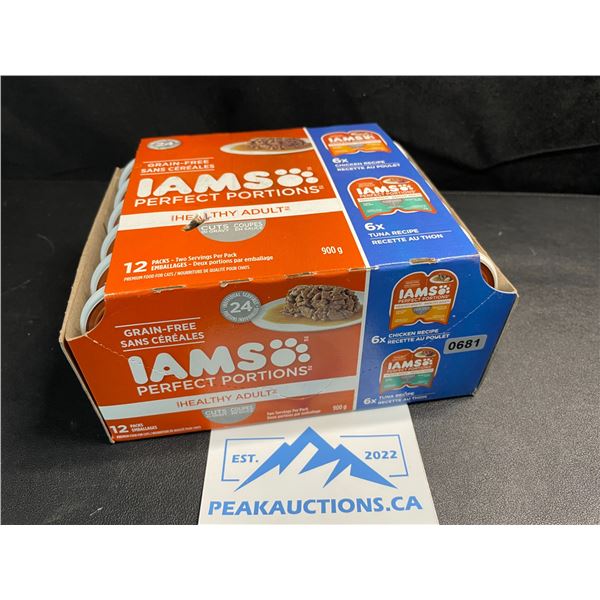 1 Case of IAMS Perfect Portions Wet Cat Food - 12 Packs - 900G (6x Chicken/6x Tuna) - New