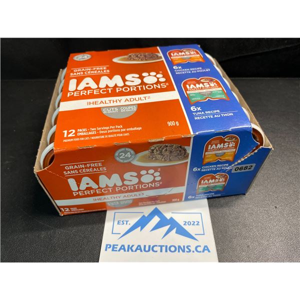 1 Case of IAMS Perfect Portions Wet Cat Food - 12 Packs - 900G (6x Chicken/6x Tuna) - New