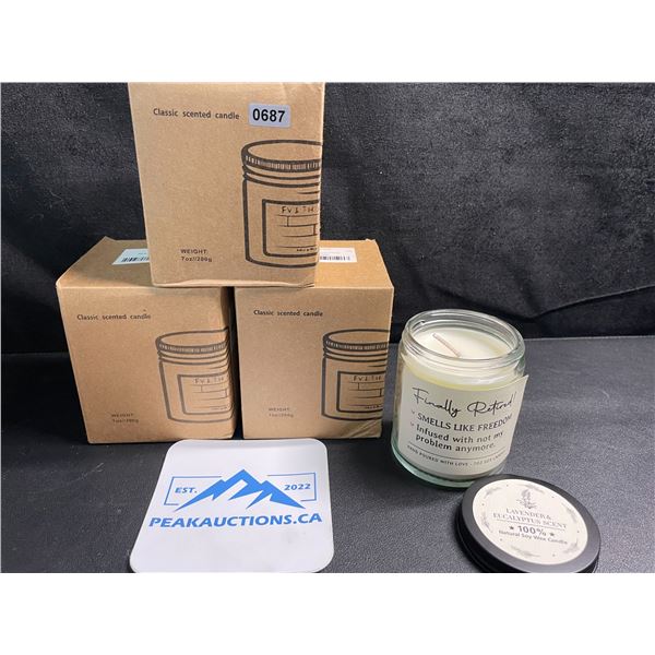 3 Funny Retirement Natural Soy Wax Scented Candles - 7oz Each - New