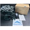 Image 2 : 1 Box of LED Bubble String Lights - 110FT Length - 8 Lighting Modes - New!
