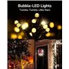 Image 4 : 1 Box of LED Bubble String Lights - 110FT Length - 8 Lighting Modes - New!