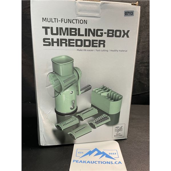 1 Multi-Function Tumbling-Box Shredder/Manual Rotary Cheese Grater with Handle for Kitchen - New